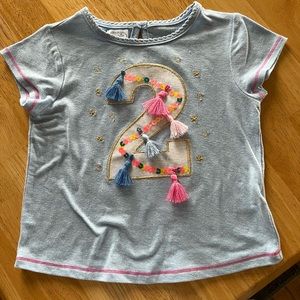 24M/2T “2” MUDPIE shirt EUC worn once for pictures.